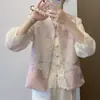 Nueva Chaqueta Chaleco Bordado Reversible Estilo Chino para Mujer Primavera 2025 Nuevo Bordado Pesado Chal de Hombro Retro Chaleco Camisa