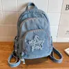 Bolsa de Peito Estrela em Jeans Nova Primavera/Verão 2026, Bolsa Transversal de Ombro Único, Mochila Versátil de Grande Capacidade com Múltiplos Bolsos