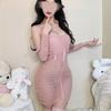 Pijama Sexy Camisón de Perspectiva Sexual Deseo Puro Tirantes Franceses Malla Envolvente Falda de Cadera Coqueteo Tentación Ropa para el Hogar