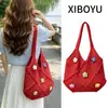 Bolsa de Punto Floral Fresca de Verano, Bolsa de Punto Dopamina, Bolso de Hombro de Punto de Gran Capacidad para Salidas de Vacaciones