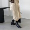 Botas para Mujer 2025 Otoño e Invierno Nuevas Mango Punta Cuadrada Chelsea Ajustadas Zapatos Planos Franceses Botines