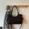 Bolsa de Motocicleta de Mano Estilo Wasteland Coreano para Mujer Nueva Tendencia Otoño/Invierno 2025 Bolso Tote Gran Capacidad para Viajar Bolso de Hombro Único