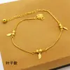 Moeda Europeia Banhada a Cobre Ouro de Areia Vietnamita Acessórios Femininos Simples Longa Duração Sem Descoloração Sino Pingente Peixe Dourado Peixe Dourado Corrente de Pé Atacado