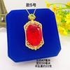Pingente Novo Feminino de Latão Banhado a Ouro, Pingente Cravejado de Diamantes, Pingente Cravejado de Diamantes com Pedra Vermelha, Venda Direta da Fábrica Atacado de Joias