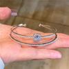 Pulsera Cuadrada Pequeña Exquisita Transparente de Doble Capa Simple Exquisita Abierta Moda Coreana Pulsera de Diamantes Completa Joyería Nicho Femenina