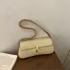 Bolso Bandolera Estilo Nuevo Transfronterizo para Mujer, Patrón Tejido, Bolso de Hombro Versátil para Debajo del Brazo, Hebilla de Cierre de Alta Gama, Bolso de Mano Retro para Mujer