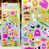 Pegatinas de dibujos animados para niños al por mayor, pequeño dinosaurio, coche, pez submarino, pastel, pegatina de burbuja 3D para bebé
