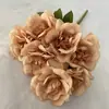 Gran Ramo de 7 Rosas de Nieve con el Carácter "Fu" para Arreglos de Suelo de Boda, Accesorios de Decoración de Interiores, Flores de Seda a Todo Color Estilo Europeo