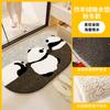 Alfombra de Baño de Dibujos Animados Panda Imitación Cachemira Alfombra de Piso para Puerta de Inodoro Alfombra de Puerta Absorbente Antideslizante Alfombra para Pies de Inodoro