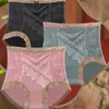Calcinha Wen Nu 302 de Cintura Alta com Renda e Modal Costurados, Moda de Alto Padrão que Exala o Senso de uma Dama Nobre, Calcinha Sexy que Cria uma Sensação Luxuosa