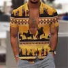 Estação Independente Transfronteiriça Masculina Praia Camisa Estampada 3D Personalizada Casual Tendência Folhas Havaianas