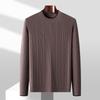 Suéter de Jacquard Rayado Retro Yingao para Hombre Nuevo Otoño e Invierno Manga Larga Tejido Mixto para Hombre para Vestir en Capas
