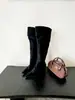 Botas de cano alto dobráveis de uso duplo para mulheres, novo estilo outono e inverno 2026, botas de salto plataforma bico fino empilhadas
