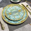 Vajilla de Hueso de Porcelana Club Estilo Occidental Platos Mato Plato Plano de 10 pulgadas Plato Hondo de 8 pulgadas Venta Directa de Fábrica Caja de Regalo Escritorio Dibujos Animados