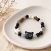 Pulsera popular transfronteriza: Queso, sésamo negro, gatito, gato negro, estrella, blanco y negro, pulsera de pareja linda