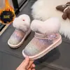Botas de Neve Infantis Meninas Sapatos de Algodão 2026 Inverno Novo Com Pelúcia Espessada à Prova de Frio Impermeável Antiderrapante Pequenas Botas de Couro Botas Curtas