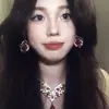 Estilo Red Court de Industria Pesada Collar con Borla de Gota de Agua Juego de Pendientes para Mujer Nicho Lujo Ligero Cadena para Clavícula de Vestido de Gama Alta