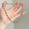 Nuevo collar de cuentas de estilo chino en color dopamina para mujer, gargantilla versátil vintage, accesorio de cadena para clavícula de nicho de alta gama