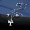 Conjunto de colar e brincos de aço inoxidável novo europeu e americano para mulheres brincos sul-americanos corrente de clavícula urso conjunto de duas peças acessórios