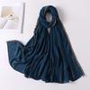 Pérola chiffon material cachecol nova moda feminina laço cadeia envoltório cabeça gaze cachecol atacado
