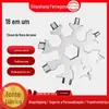 Mini Chave de Fenda Portátil Floco de Neve, Cartão Ferramenta Floco de Neve Hexagonal e Octogonal 18 em 1, Chave Inglesa Universal Multifuncional
