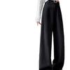 Calça Suit Afinando Versão Estreita Solta para Mulheres Outono Coreana Versátil Casual Calça Reta Moda 2025 Calça de Perna Larga com Caimento