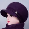 Sombrero de Otoño e Invierno para Mujeres de Mediana Edad y Mayores, Gorro de Lana Tejido para Abuela, Señora Mayor, Protección contra el Frío, Calidez, Más Terciopelo, Grueso, Gorro de Lana para Mamá