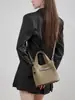Bolso Cesta de Cuero de Vaca de Primera Capa para Mujer, Bolso Cubo Texturizado de Mano, Bolso Cruzado Suave de Cuero Granulado para Hombro, Bolso de Viaje