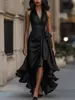 2026 Estación Independiente AliExpress Amazon Venta Caliente Mejor Vendedor Temperamento Cuello en V Elegante Irregular Ropa para Mujer Volantes