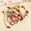 Pulseira de Cerâmica Jingdezhen Estilo Chinês Retrô Pulseira de Contas de Cerâmica Desenho Animado Artesanal Trançado Ajustável Barraca de Rua Atacado