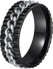 Anillo Giratorio de Cadena Estilo Europeo y Americano Transfronterizo, Anillo Personalizable Giratorio de Acero Inoxidable, Anillo Ancho para Aliviar la Tensión, Joyería para Hombres