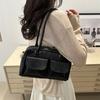 Bolso de Mano Simple Vintage Bolso de Otoño e Invierno para Mujer Nuevo Nicho Bolso de Hombro Portátil para Viaje Bolso Sobaco de Moda