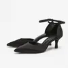 Venta al por mayor de nuevas sandalias de punta abierta sin talón transfronterizas, tacones de aguja y tacones sencillos y versátiles para mujer para el uso diario, directamente de fábrica