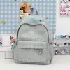 Cinza floral nebuloso simples cor sólida mochila escolar estudante estilo faculdade americana sensação cool para passeios de classe mochila versátil