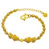 Pulsera doble valiente chapada en oro latón oro Vietnam Oro valiente primero joyería parejas pulsera para hombre y mujer suministro directo de fábrica