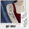 Pegatinas de Tatuaje Florales de Boceto Nuevo Transfronterizas Mariposa de Gama Alta Rosa Blanco y Negro Tatuaje Temporal Pequeño Fresco Impermeable
