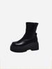 Botas Elásticas Pequenas de Salto Altíssimo, Botas Motociclista com Aumento de Altura, Novas 2025, Botas Plataforma de Sola Grossa, Sapatos Femininos