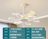 Ventilador de teto estilo nórdico, luz de luz para sala de estar, ventilador inversor, luz silenciosa, simples, sala de jantar, quarto, teto, ventilador inteligente, lustre