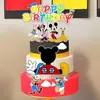 Personajes de Dibujos Animados de la Ciudad Mickey Minnie Decoración de Pastel Fiesta de Cumpleaños Niños y Niñas Bebé Un Año Tarjeta de Cumpleaños