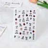 Manicure Rosa Online Japonesa Vermelho Chinês Qitan Adesivos de Unha Série Estilo Doce Escuro Cool Decalques em Relevo