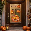 Nuevas Pegatinas de Ventana de Vidrio de Calabaza de Dibujos Animados para Halloween, Gato Negro, Caramelo, Murciélago Pegatinas Estáticas, Suministros de Decoración Festiva para Tiendas