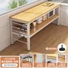 Estante de Almacenamiento para Cocina, Mesa Pequeña Rectangular, Banco de Trabajo Multifuncional, Mesa de Corte para Horno de Microondas de Doble Capa de Pie