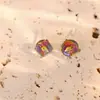 Pendientes Cuadrados de Cristal de Vidrio de Moda Transfronterizos Europeos y Americanos, Pendientes Minimalistas de Nicho a la Moda, Accesorios para Orejas Geométricos Versátiles Elegantes