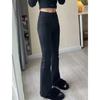 Adequado para Corpo em Formato de Pera Cobrindo Quadril Aparência Slim Chegada Nova Primavera e Outono Micro-La Jeans Calça Flare Stretch Feminina Preta Estudante para Mulheres
