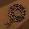 Pulseira de contas de pérola preta natural, fio de sândalo, círculo liso, economia, contas de rosário de jogo, torção manual, pulseira masculina e feminina, material antigo