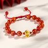 Pulsera de pareja con cuentas de ágata roja del Año de la Serpiente, diseño original femenino, pulsera de serpiente Fu de ágata negra, joyería al por mayor.