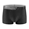 Roupa Íntima Masculina de Seda de Gelo, Shorts Boxer de Seda de Gelo com Malha Fina Respirável, Cuecas Masculinas Confortáveis de Cor Sólida Peça Única