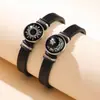 Pulsera trenzada Hy Cross-Border Amantes del Sol y la Luna Acero Inoxidable Joya del Tiempo Pulsera Trenzada Día de San Valentín Pulsera de Pareja Pulsera de Luna