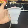 Taza de Agua de Silicona Plegable Portátil para Viaje con Tapa, Taza de 200 ml, Taza de Compresión para Exteriores, Taza Plegable para Viaje