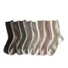 Calcetines Gruesos de Felpa Apilados Sueltos para Mujer de Media Pantorrilla Color Café Estilo Japonés Otoño Invierno Cálidos Calcetines Gruesos de Doble Aguja Venta al por Mayor de Calcetines Zhuji